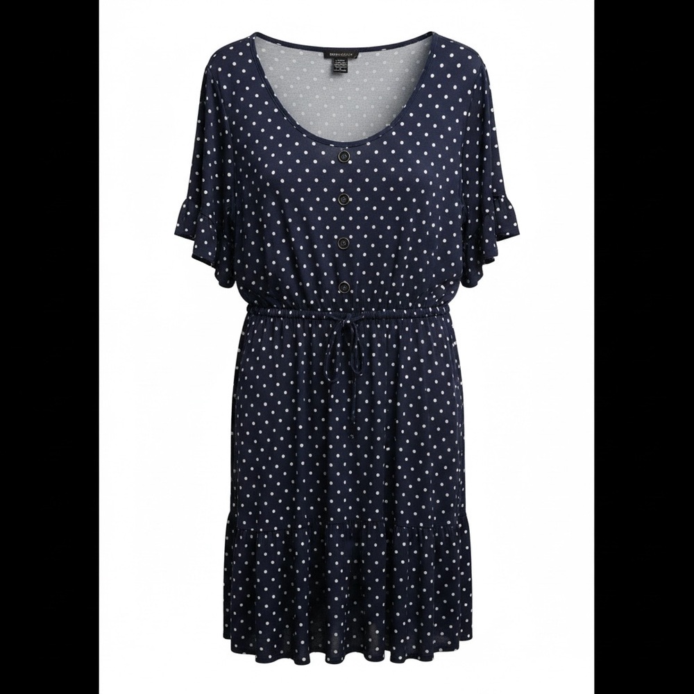 Robert Louis Navy and White Polka Dot Dress